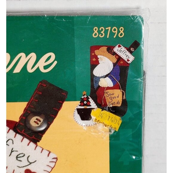 Bucilla Alma Lynne 83798 Holiday Felt Stocking Santa Kit Vintage 1997 NEW - Picture 3 of 7